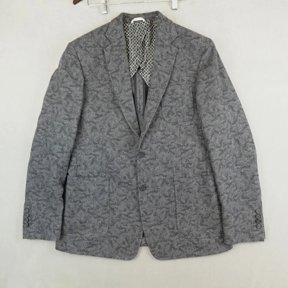 Billy Reid Blazer Sport Coat Mens Size 42R Gray Wool Jacket Italy Unstructured